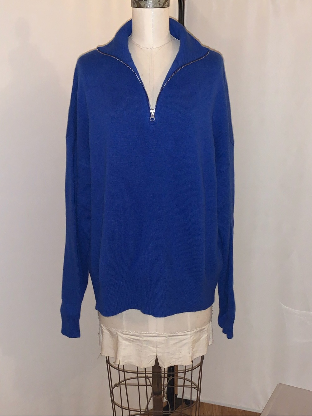 New w Tags Harvey Nichols sweater oversize henley zip Extreme Cashmere   o/s